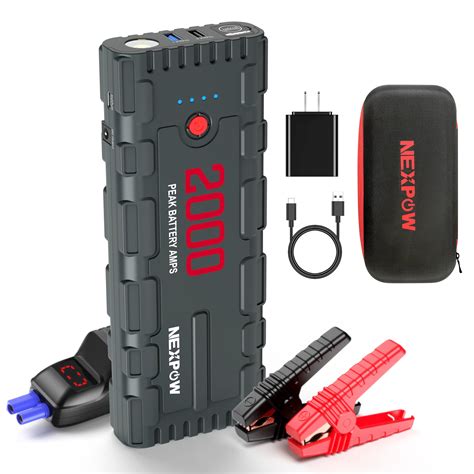 NEXPOW Car Jump Starter, 2000A Peak 18000mAh Portable Battery Battery Starter, 12V Jump Box with ...