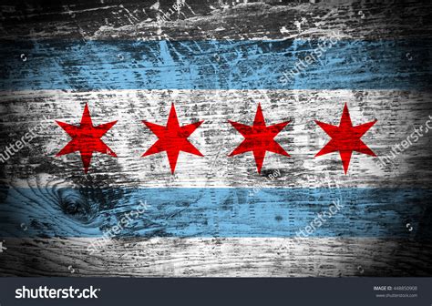 Chicago Flag On Wood Texture Background Stock Illustration 448850908 | Shutterstock