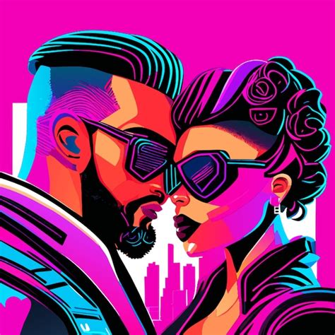 Premium Vector | Cyberpunk love making vector illustration