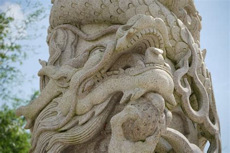 Carving a Dragon Statue at the Gate Stock Photo - Image of landmark ...