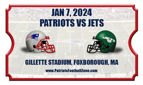 New England Patriots vs New York Jets Football Tickets | 01/07/24