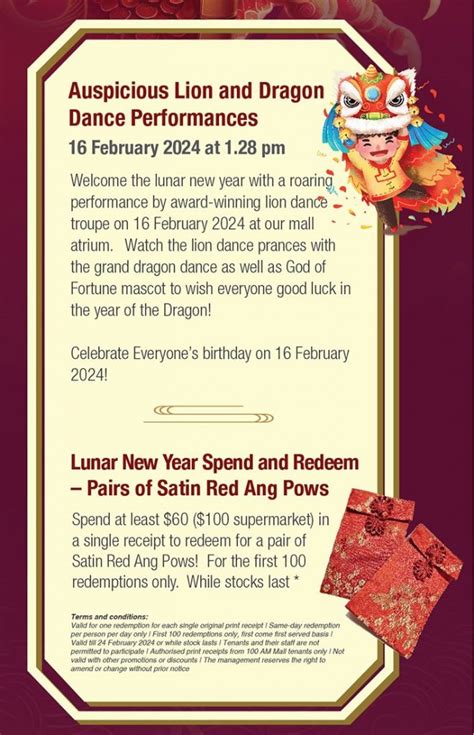 Lion and Dragon Dance Performances on 16 Feb 24 - 100am