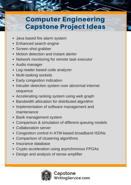 Computer Engineering Capstone Project Ideas