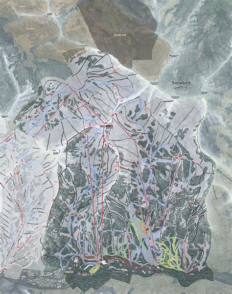 Snowbird Ski Resort Map Digital Art by Powder Addicts | Fine Art America