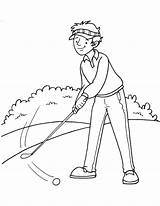 Golfer Taking A Tee Shot coloring Page  Download Free sketch template
