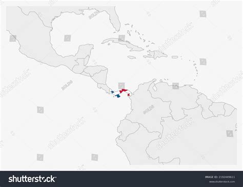 Panama map highlighted in Panama flag colors, - Royalty Free Stock ...