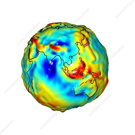 Gravity map of Earth - Stock Image - C018/9376 - Science Photo Library