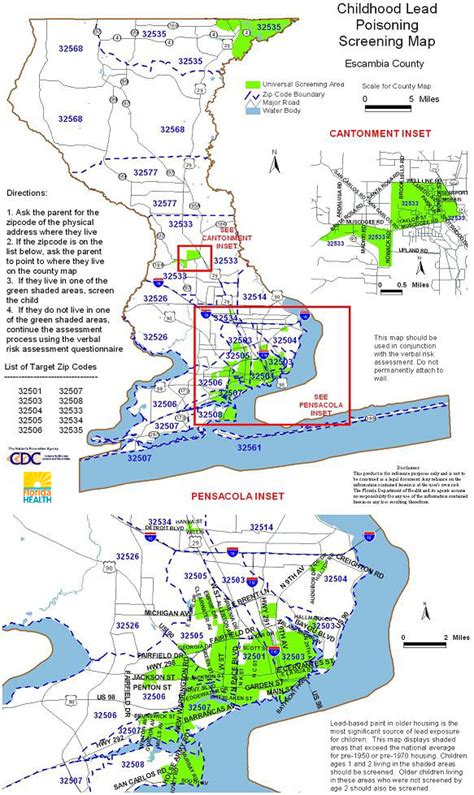 Escambia County Zip Code Map