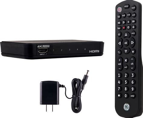 GE 4 Port HDMI Switch with Universal Remote, Black - 46410 - Walmart.com - Walmart.com