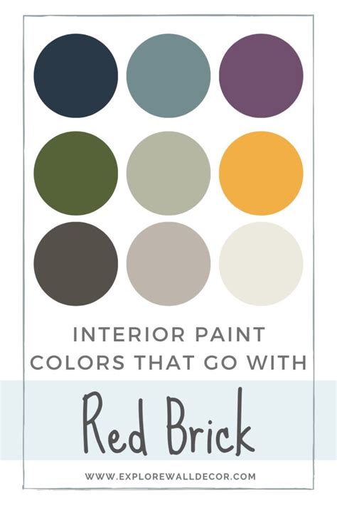 9 Interior Paint Colors That Go With a Red Brick Wall or Fireplace - Explore Wall Decor