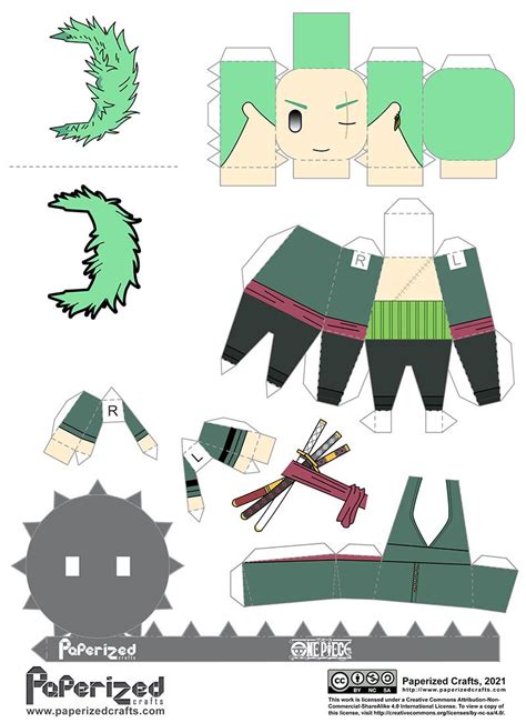 One Piece: Roronoa Zoro Papercraft | Paperized Crafts | Seni kardus ...