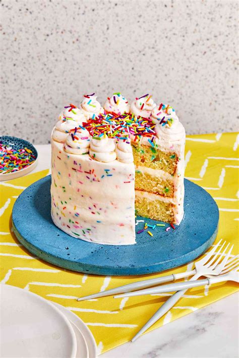 Confetti Cake with Vanilla-Sour Cream Frosting