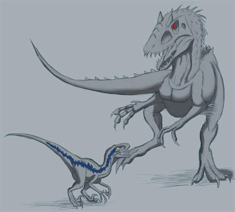 Blue vs Indominus rex by MightyRaptor on DeviantArt