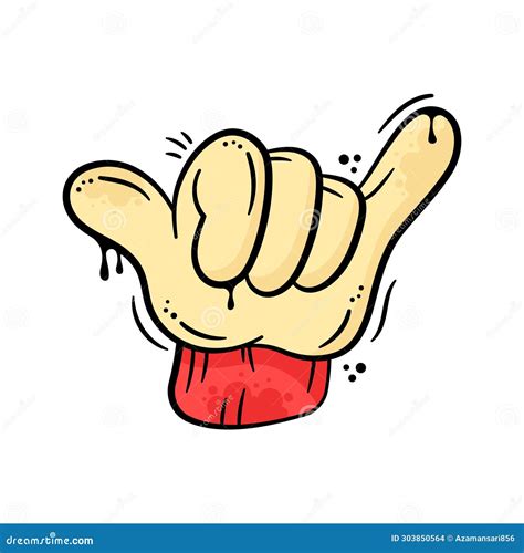 Cartoon Style Cute Hand Gesture in Graffiti Style, Ready To Use Vector Stock Vector ...