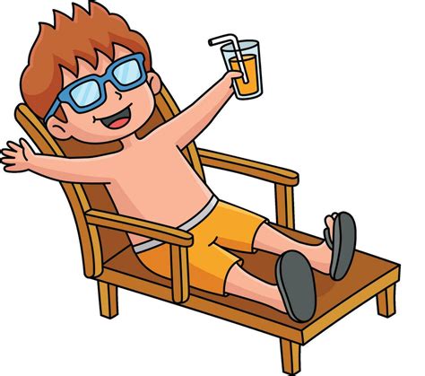 Boy Relaxing Cartoon Colored Clipart Illustration 27584268 Vector Art ...