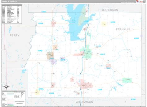 Franklin County, IL Wall Map Premium Style by MarketMAPS - MapSales