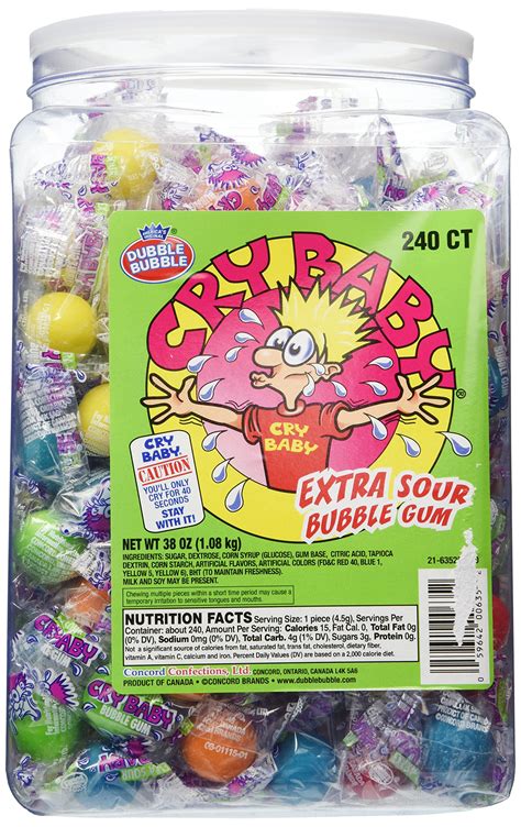 Cry Baby Extra Sour Bubble Gum 240ct. Tub, 38oz- Buy Online in Egypt at desertcart.com.eg ...