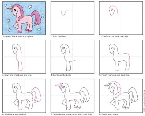 Easy Unicorn Drawing Step By Step ~ Learn How To Draw A Unicorn Step By ...