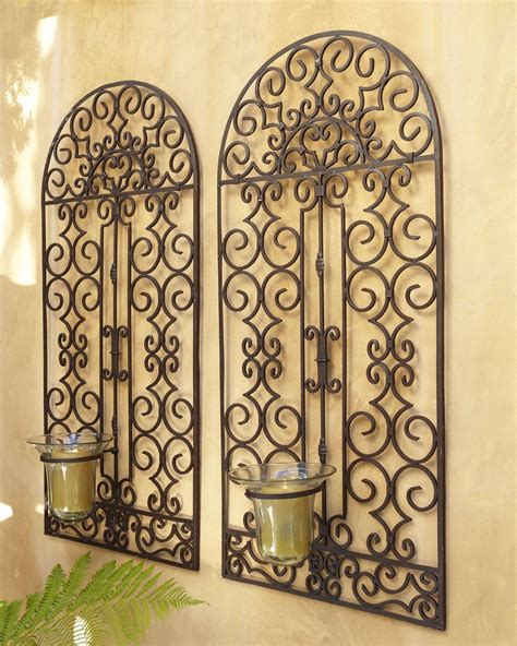 Hanging Wrought Iron Metal Arch Wall Art Leaf Ornament Garden Accent ...