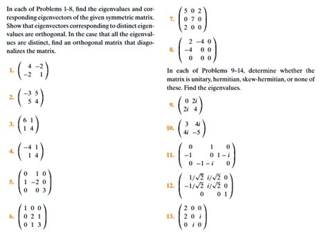 SOLVED: In each of Problems 1-8, find the eigenvalues and cor ...