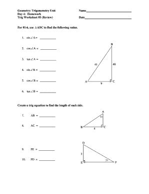 30 Printable Trigonometry Table Forms and Templates - Fillable Samples in PDF, Word to Download ...