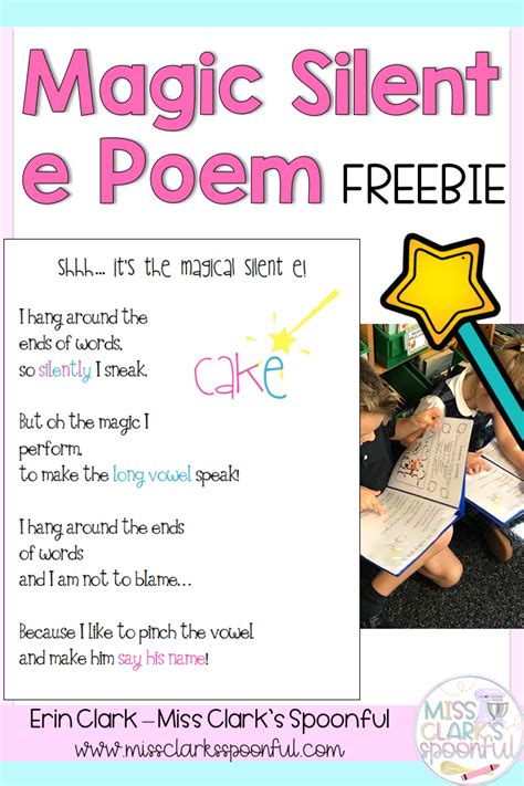 Magic Silent E Poem! {FREE} | Phonics kindergarten, Magic e, First grade phonics