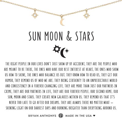 Sun, Moon & Stars Necklace | Moon and star quotes, Moon and sun quotes, Star quotes