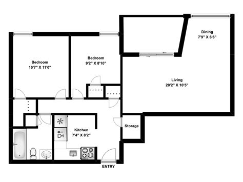 Floor Plans of Riverbend Tower Apartments in Chatham, ON