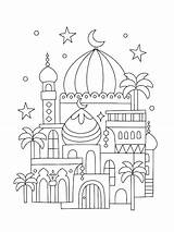 Premium Vector  Mosque coloring Page Illustration sketch template