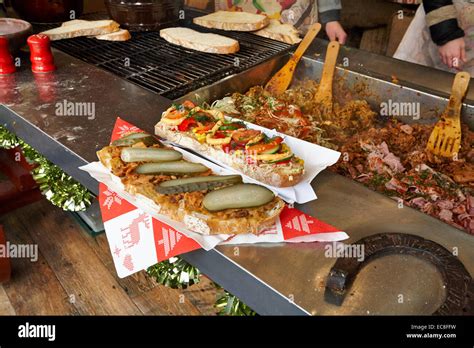 Poland Krakow Christmas Market Food Stall Stock Photo, Royalty Free ...