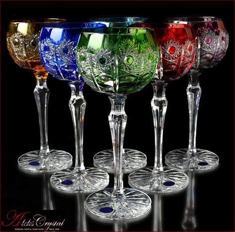 Bohemia glass | Crystal glassware antiques, Colored crystal wine glasses, Crystal glassware