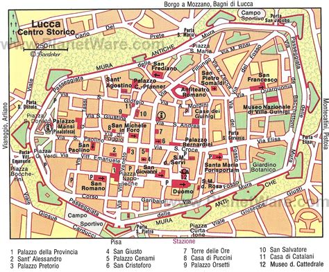 Map of Lucca, Italy