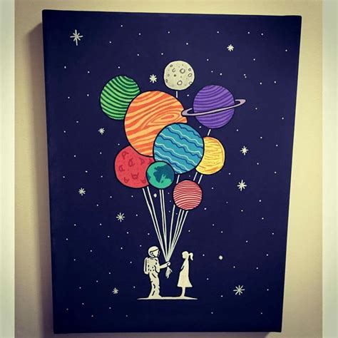 Space Canvas Planets Painting … | Planet painting, Small canvas art, Cute canvas paintings