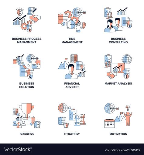 Set business icons Royalty Free Vector Image - VectorStock