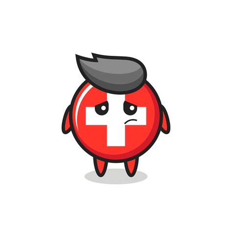 the lazy gesture of switzerland flag badge cartoon character 3382836 Vector Art at Vecteezy