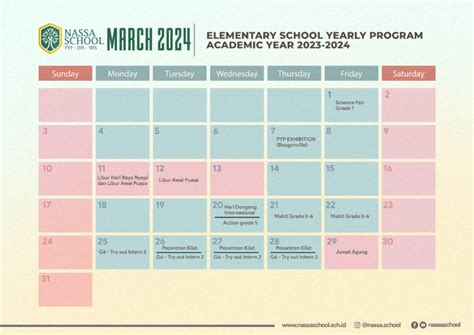 Elementary Calendar | Nassa School