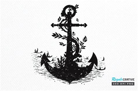 Anchor Black Silhouette Clipart Png Graphic by Regulrcrative · Creative Fabrica