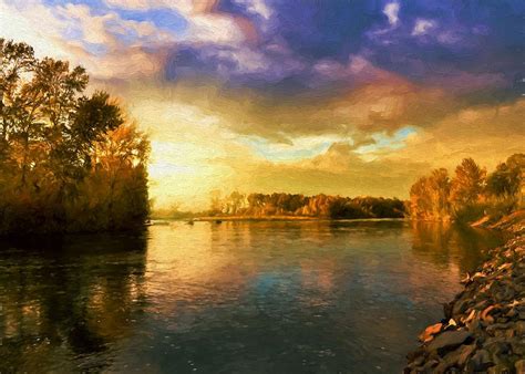 River Sunset Digital Art by Charmaine Zoe | Fine Art America