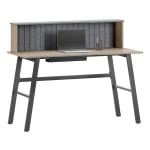 Realspace® Nashira 52"W Desk With Detachable Hutch, Light Oak/Gray ...