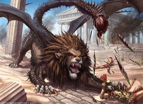 Manticore (Early Middle Persian Martyaxwar) is a Persian legendary creature similar to the ...