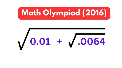 8th Grade Square Root Problem | Math Olympiad (2016) - YouTube