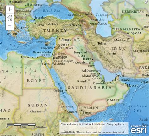 Middle East Physical Features Map