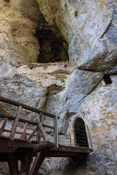 View into the Cave of the Predjama Castle Stock Image - Image of ...