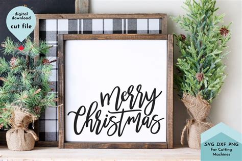 Merry Christmas Lettering SVG Cut file, hand lettered design