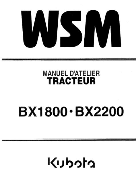 Kubota BX1800, BX2200 Tractor Workshop Service Manual