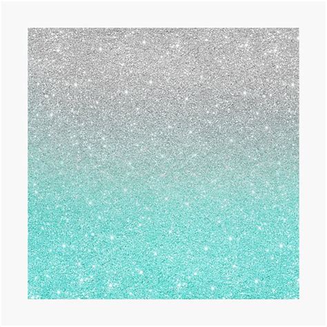 "Teal Grey Silver Sparkle Ombre Glitter" Photographic Print for Sale by ColorFlowArt | Redbubble