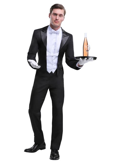 Plus Size Butler Costume for Men