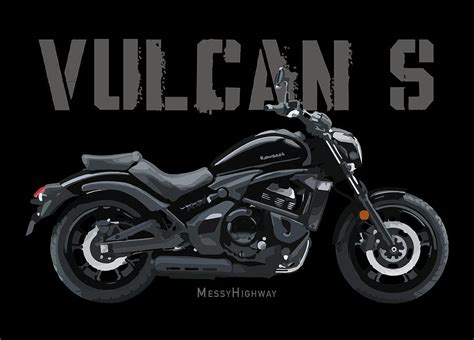 Kawasaki Vulcan S, black s Digital Art by Messy Highway