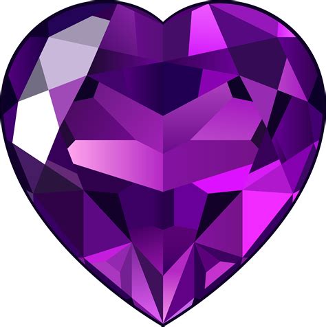 Purple Heart Cliparts - Heart Gems - Png Download - Full Size Clipart (#58459) - PinClipart