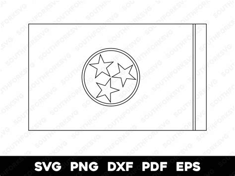 Tennessee TN State Flag Transparent Outline Svg Png Dxf Eps Pdf Vector ...